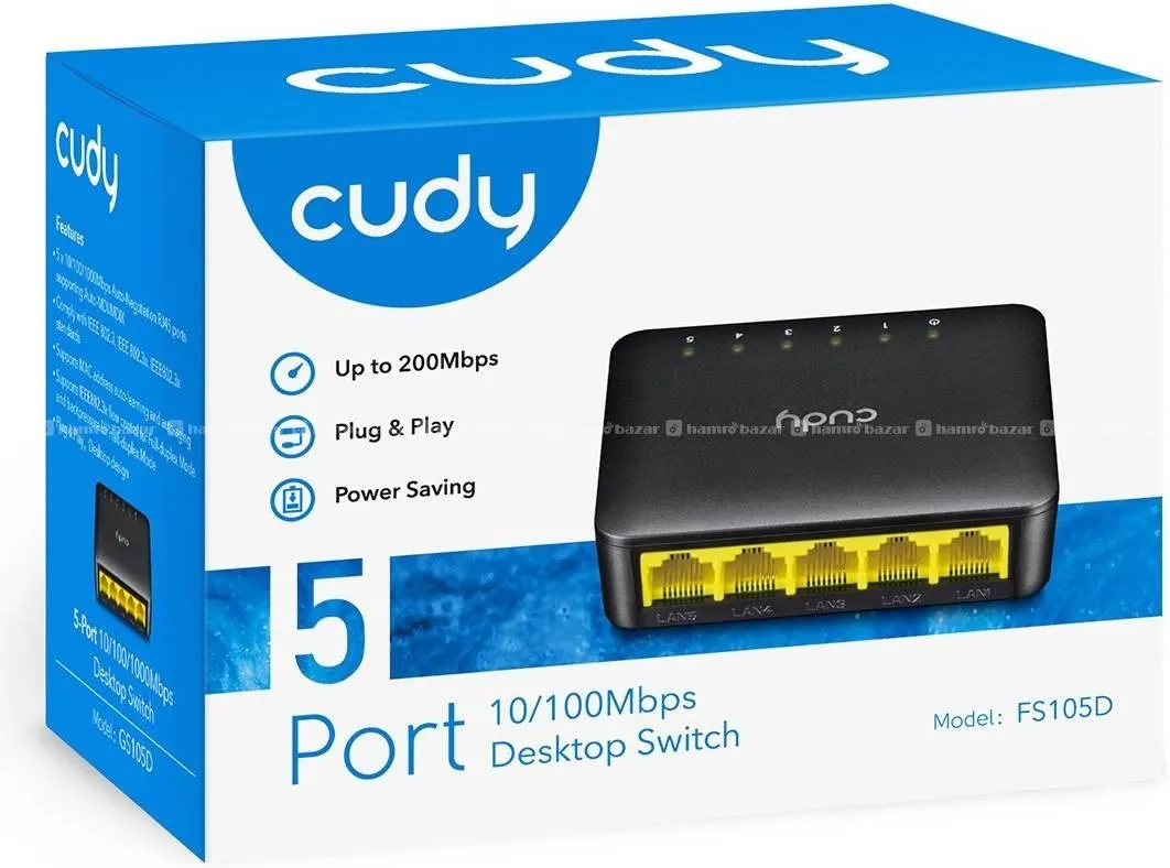 Cudy 5Port 10/100 Mbps Unmanaged Switch FS105D 3