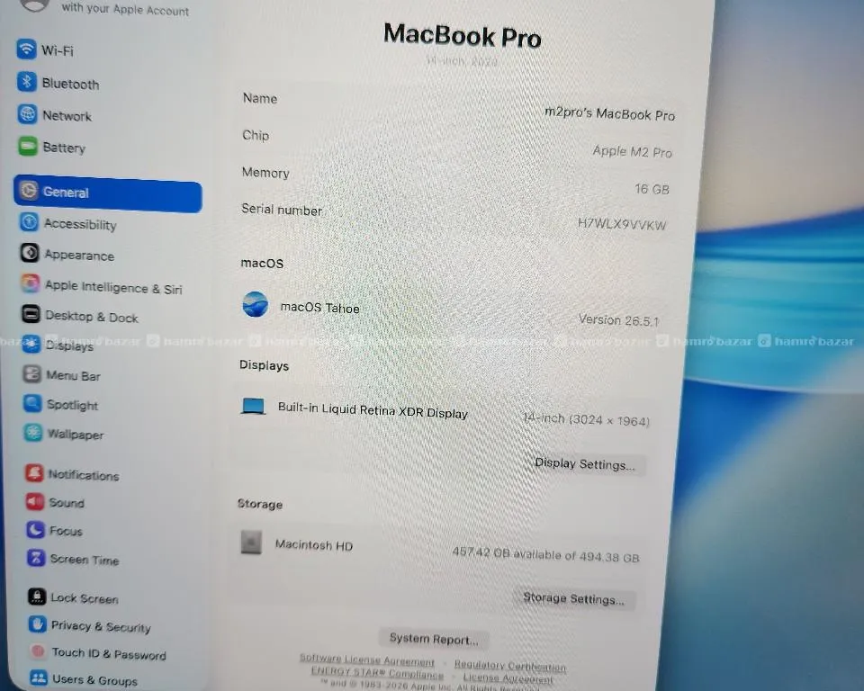 MacBook Pro/2023/M2 PRO CHIP/16GB/512GB/14"/94%B.H 4
