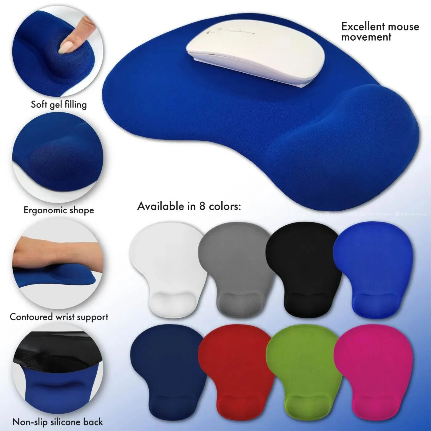 R8 M-04 Gel Mouse Pad with Wrist Support 2