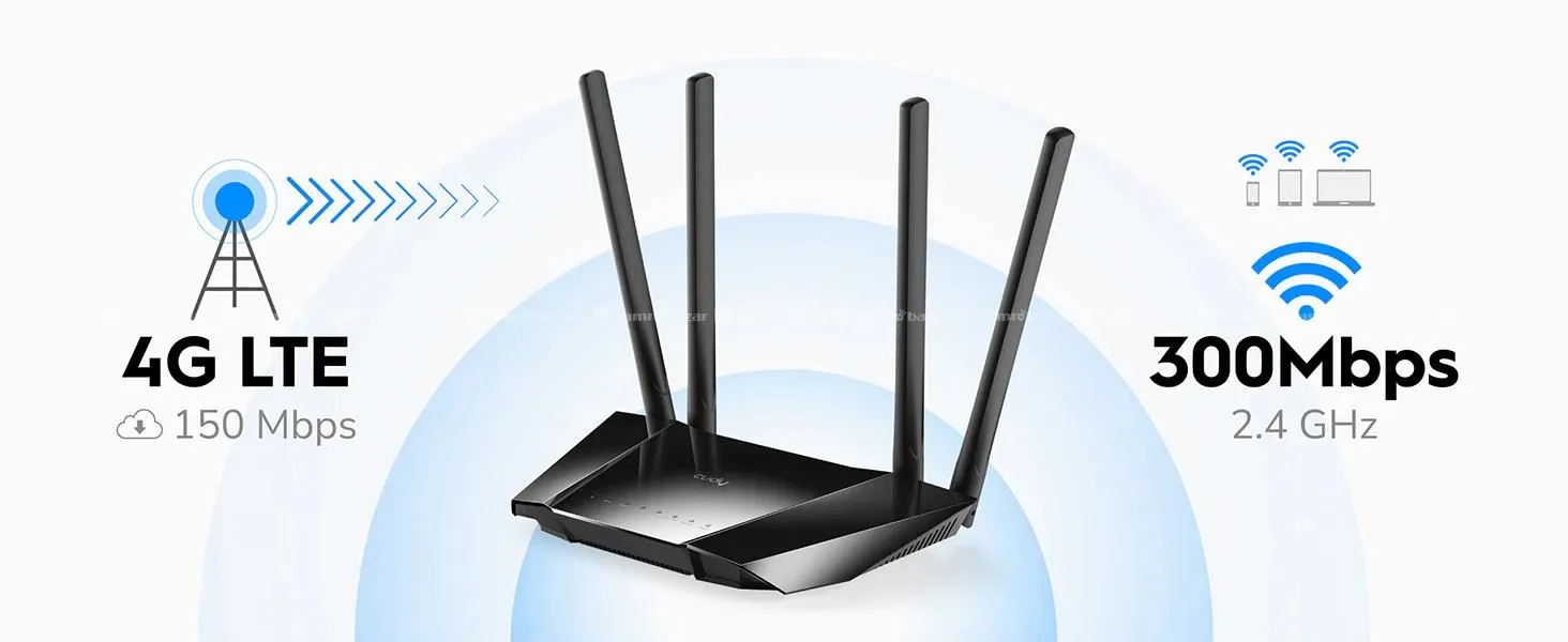 Cudy 4G LTE Cat 4 N300 Router LT400 Sim router 5