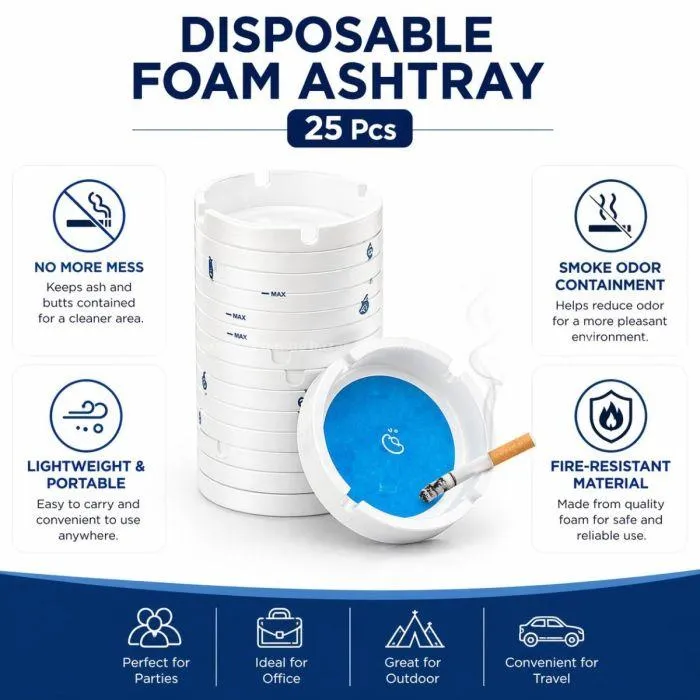 DISPOSABLE FOAM ASHTRAY FOR CARS 7