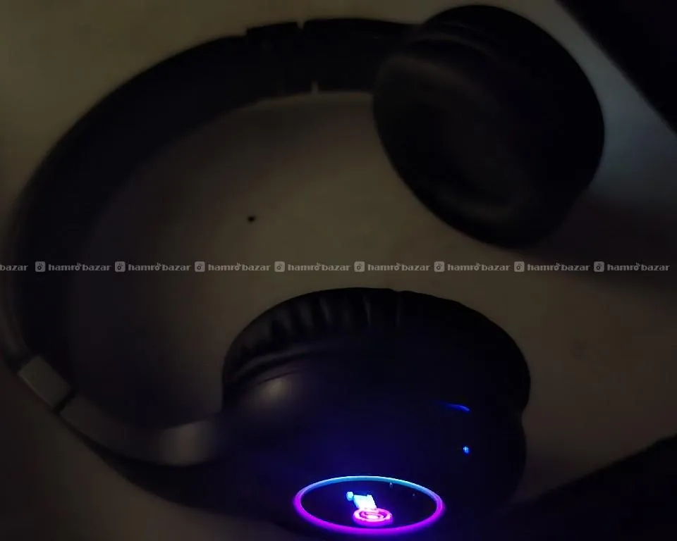 Headphone with RGB light foldable wired/wireless 3