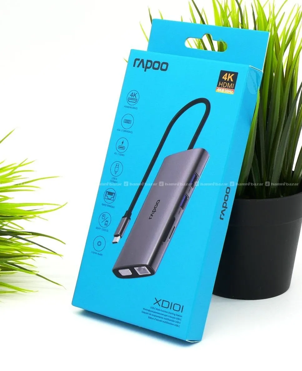 Rapoo XD101  Type C Hub 10-in-1 pd100 1
