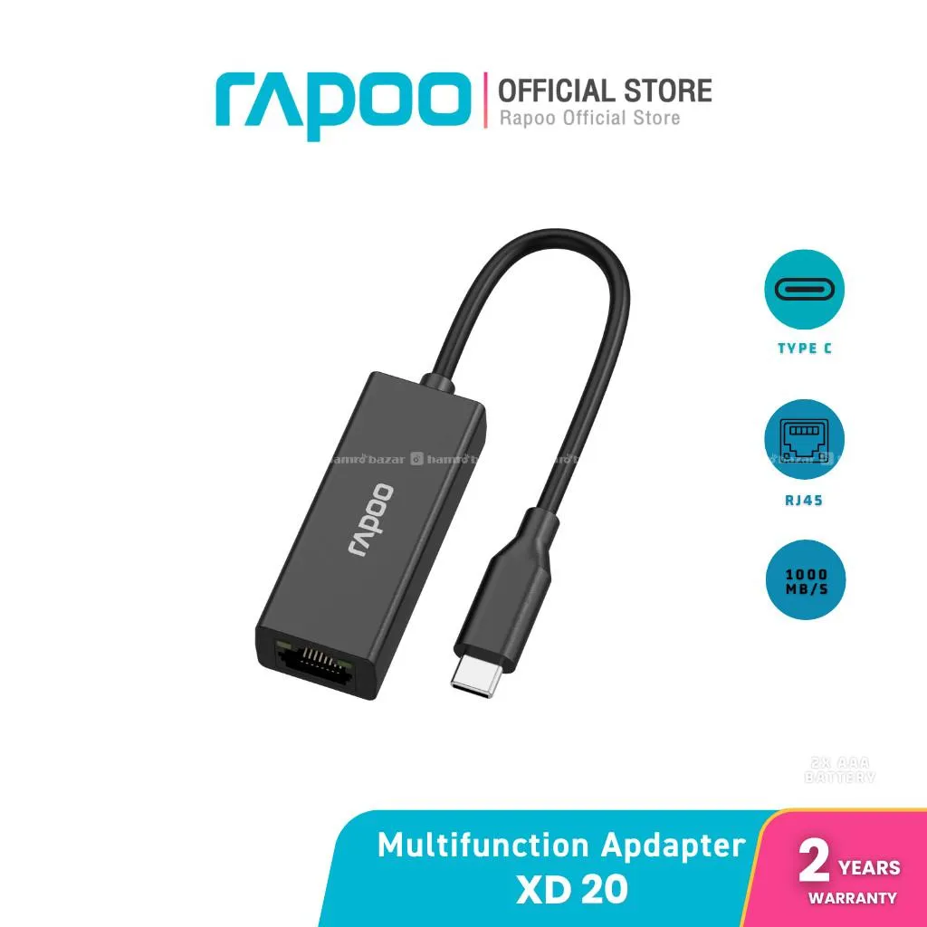 Rapoo TYPE C TO GIGA LAN XD20 3