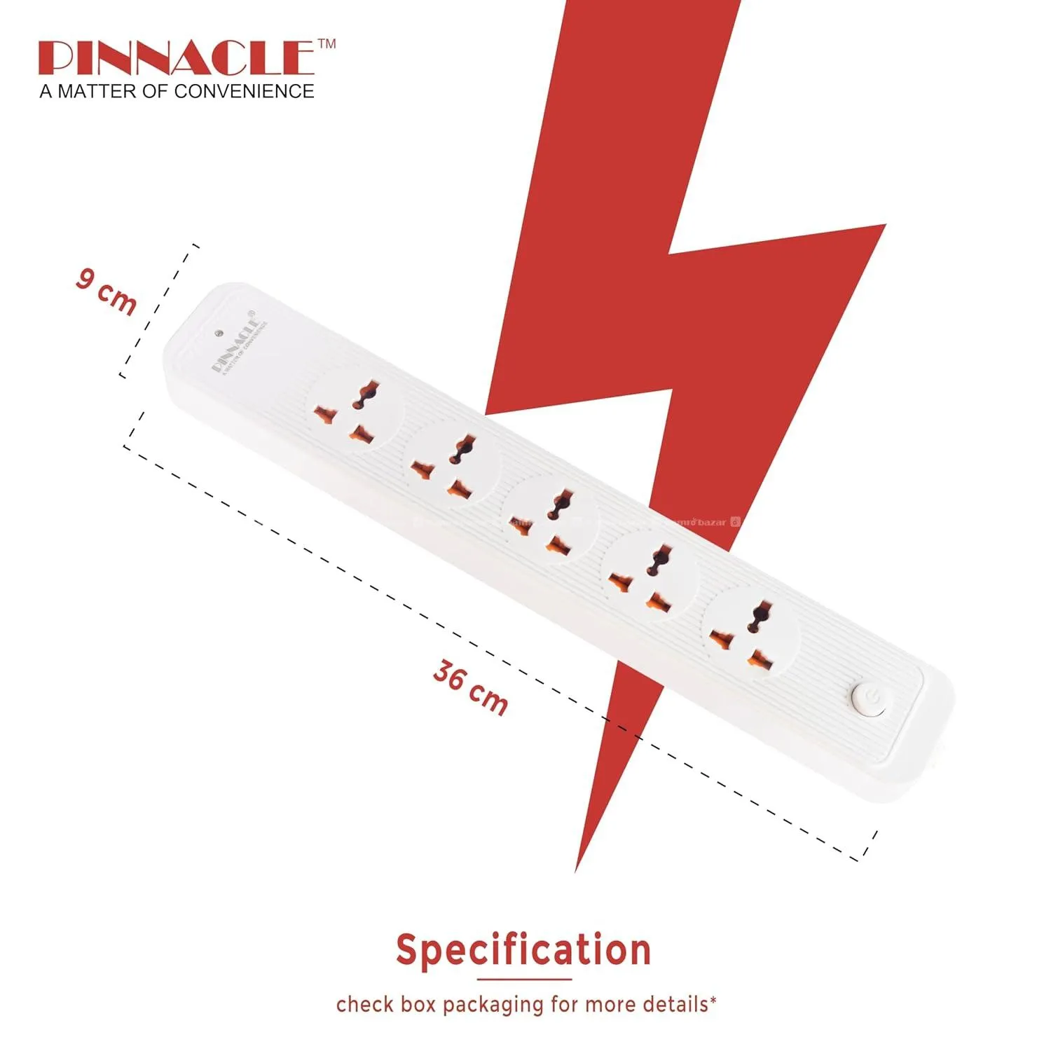 Pinnacle 5 SOCKET SURGE PROTECTER PA-176 Cord 5