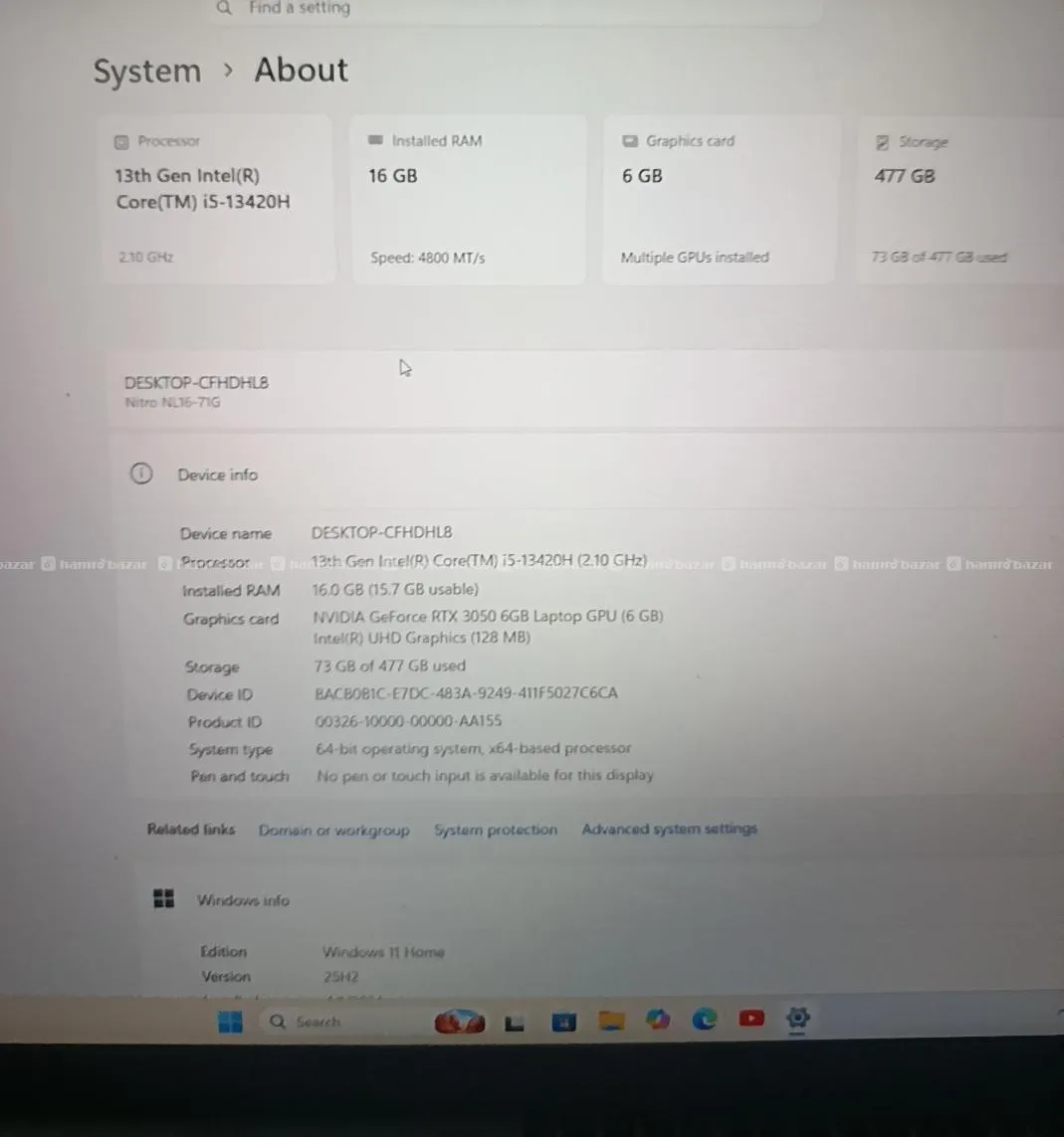 Acer Nitro 16 (16" 165Hz) | 1 Month Used | 11 Months Warranty with Box 3