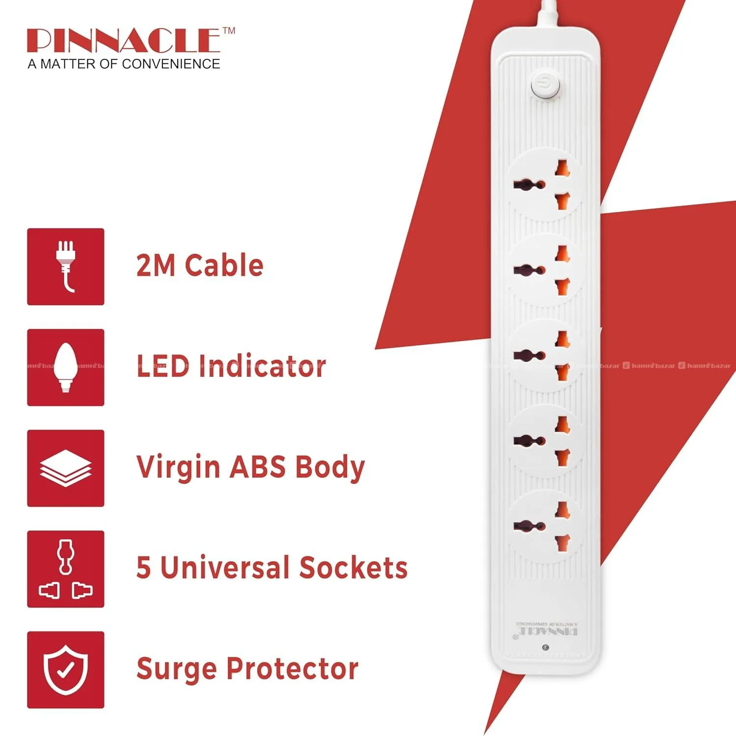 Pinnacle 5 SOCKET SURGE PROTECTER PA-176 Cord 7