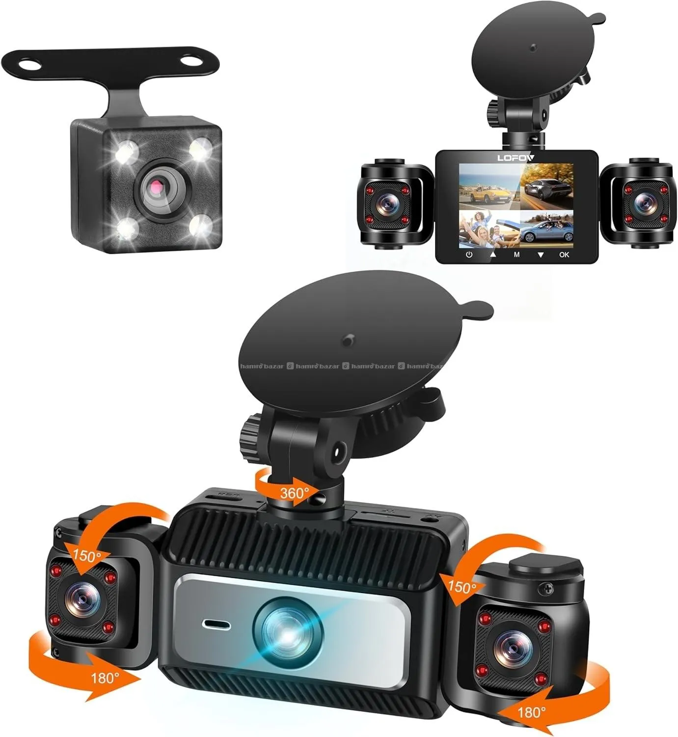 4-Channel 360° Dash Cam FHD 1080P Car Camera 1