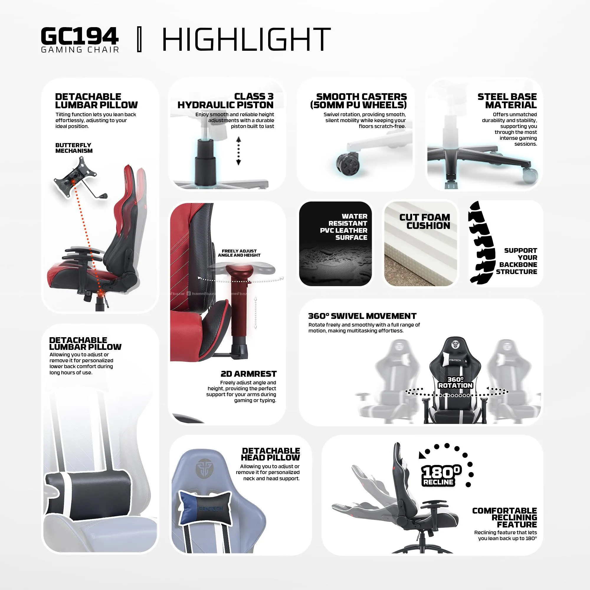 Fantech GC194 Gaming Chair 2