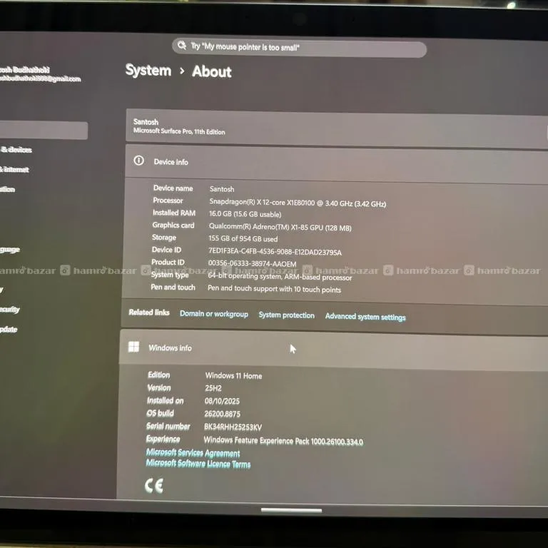 Microsoft Surface Pro Snapdragon X elite 2