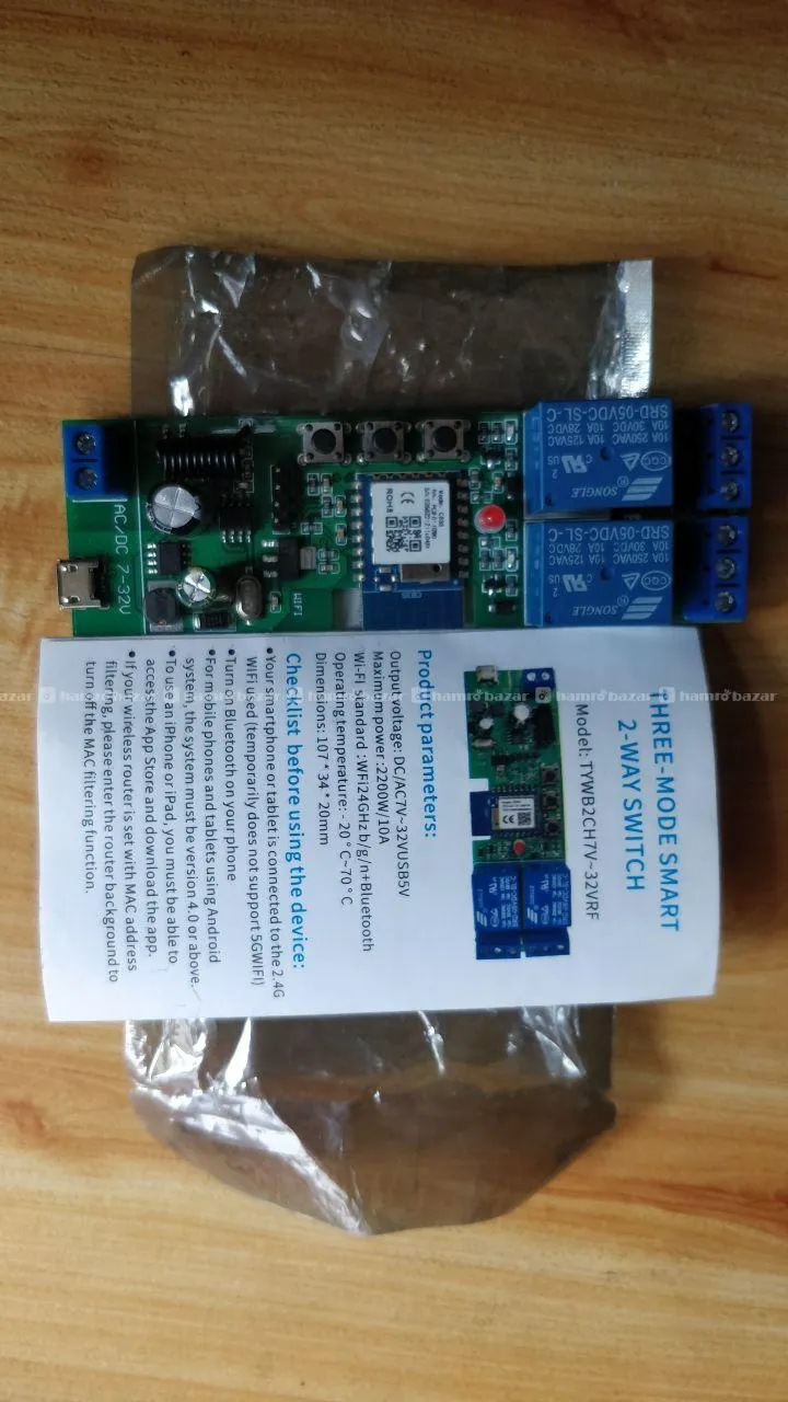 Tuya Smart WiFi 2 gang Dry Contact with RF433 2
