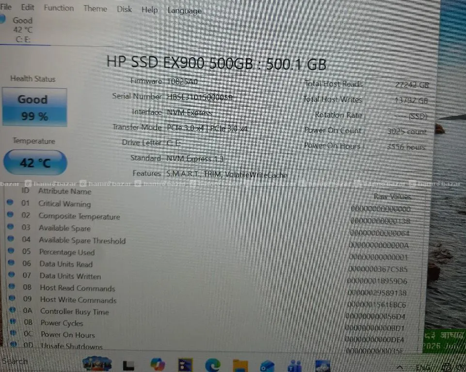 HP 512gb NVMe 99% health 3