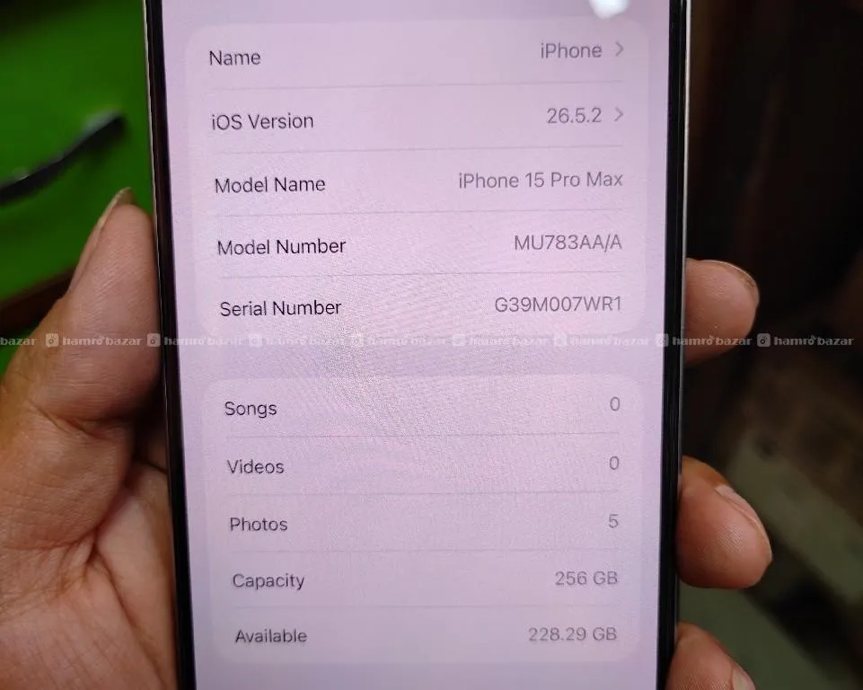 Iphone 15 Pro Max 256GB 86% bh Genuine with box 2