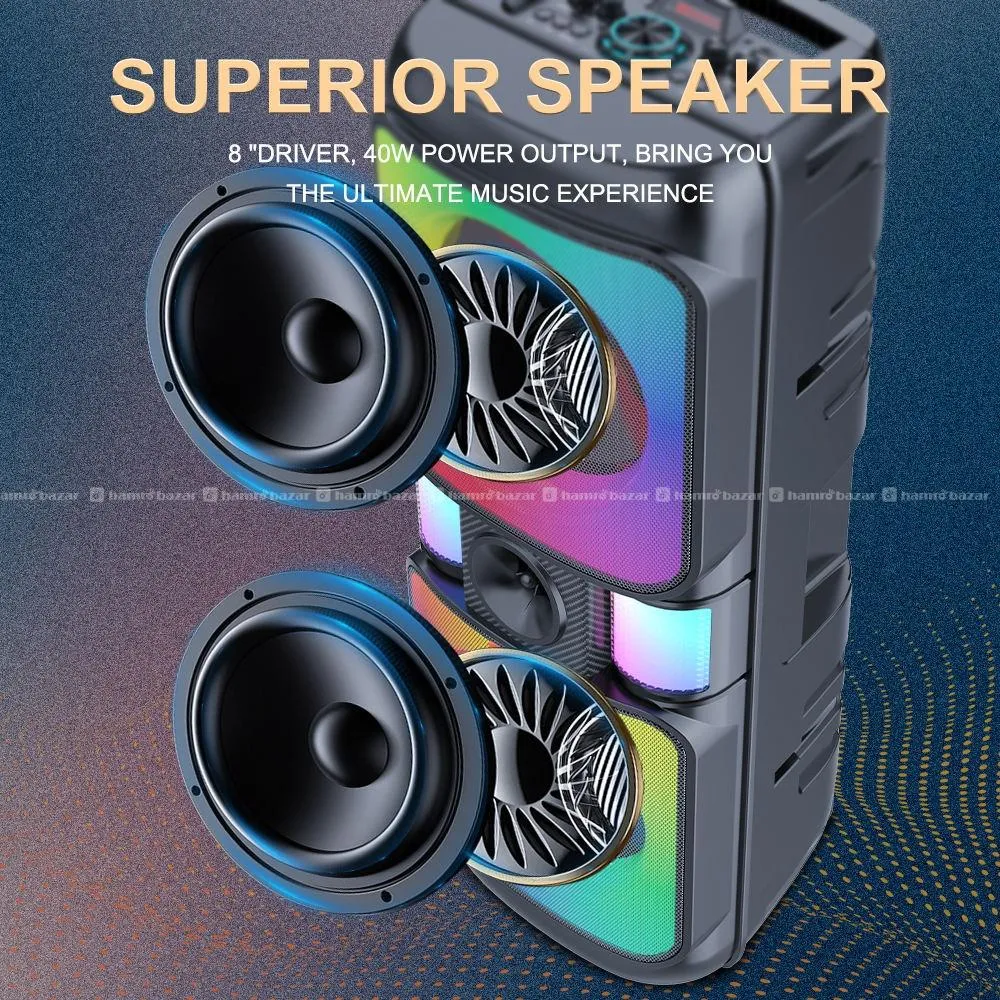 Sing-e ZQS8268 Dual 8-Inch Bluetooth Speaker 5