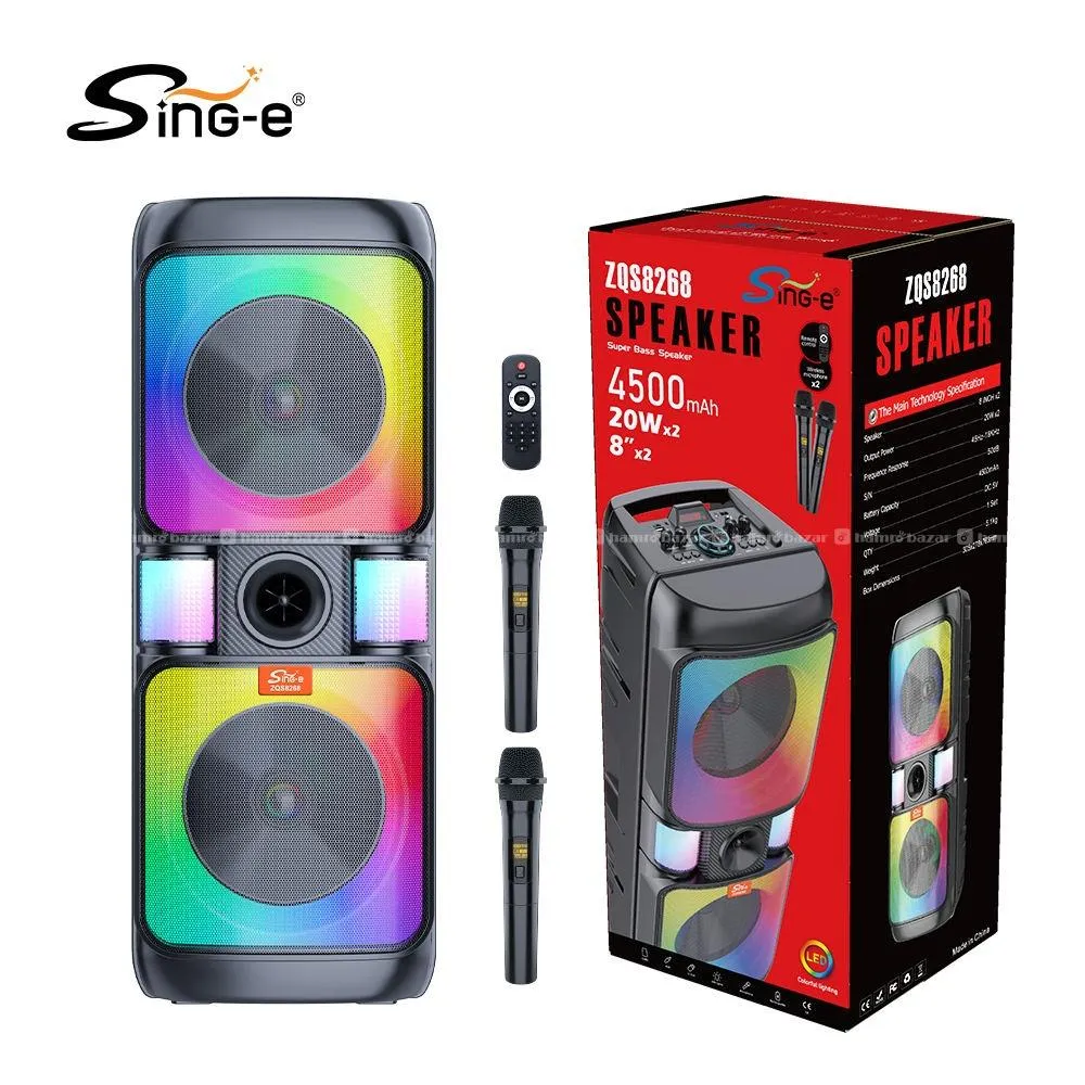 Sing-e ZQS8268 Dual 8-Inch Bluetooth Speaker 4