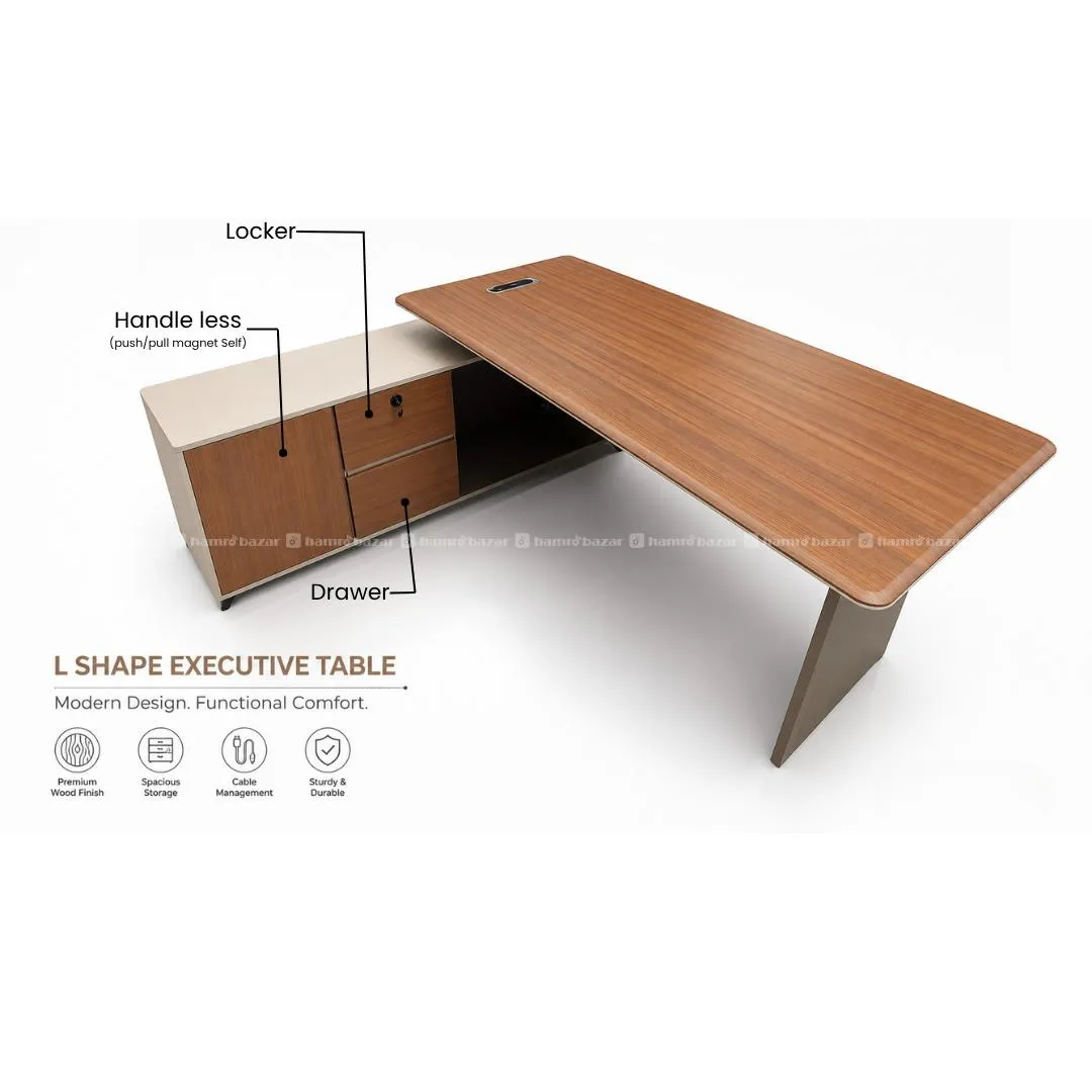 Premium Heavy L Shape Office Table 2