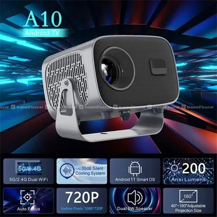 360° Rotatable Home Theater Projector A10 4K 2