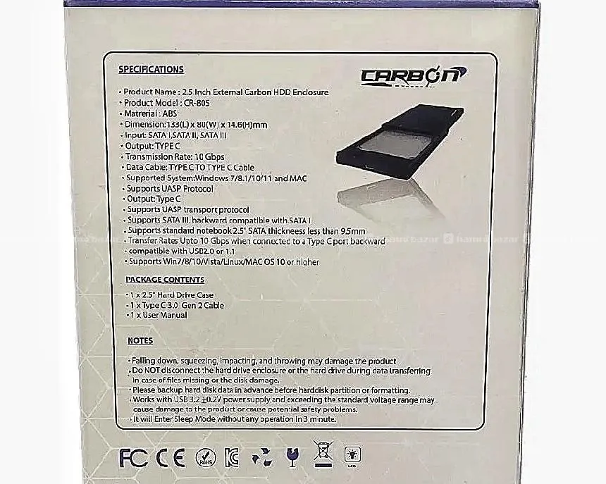 Carbon cr 805 type c to c hdd /ssd casing 3
