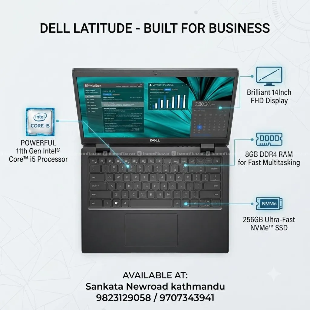 Dell i5 11Th Gen 8/256 Gb SSD 14 Inch FHD display 2