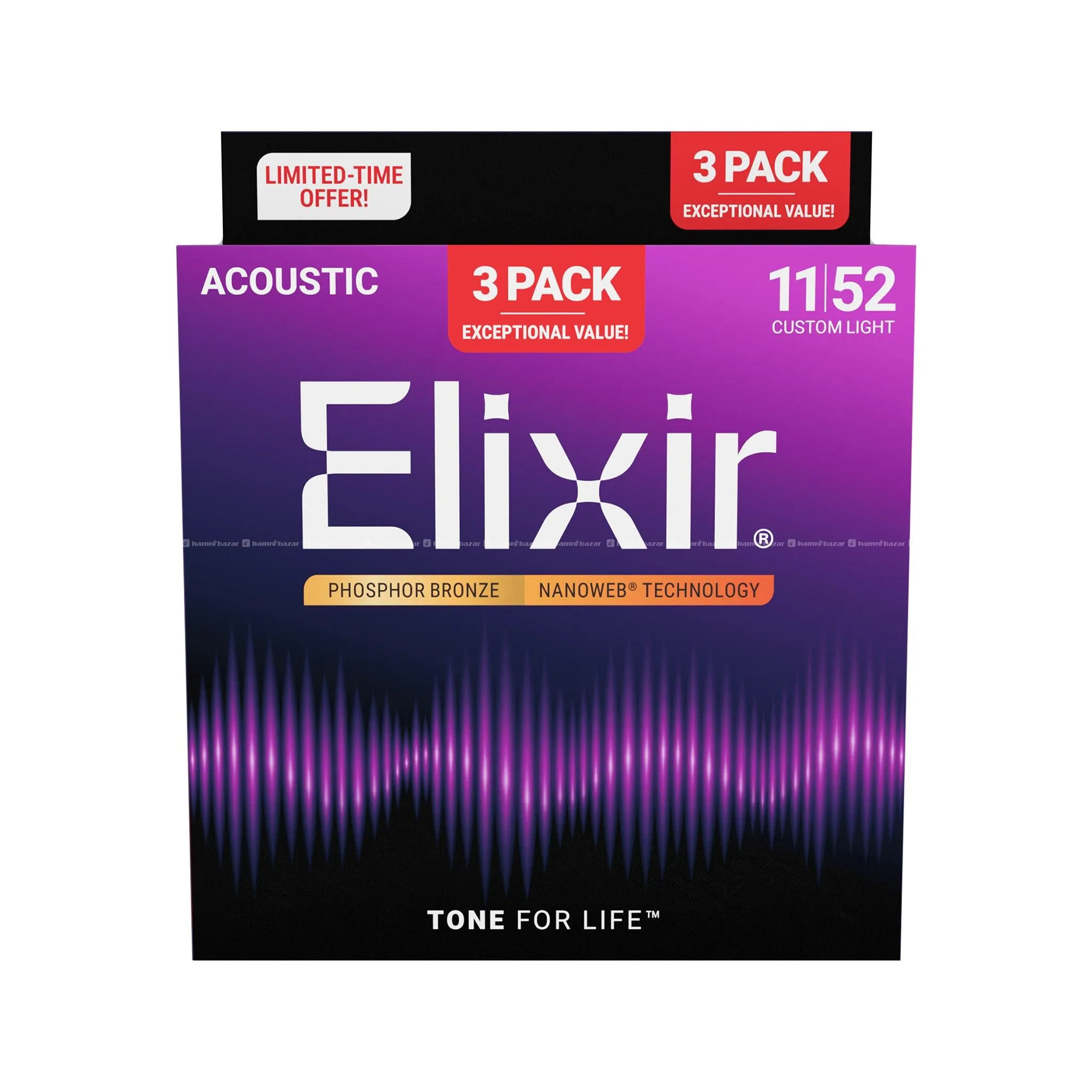 Elixer Nanoweb Acoustic 11/52 Bronze 2