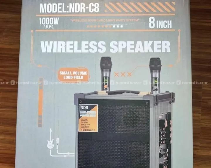 NDR-C8 wireless party speaker 8-inch 2 microphone 5
