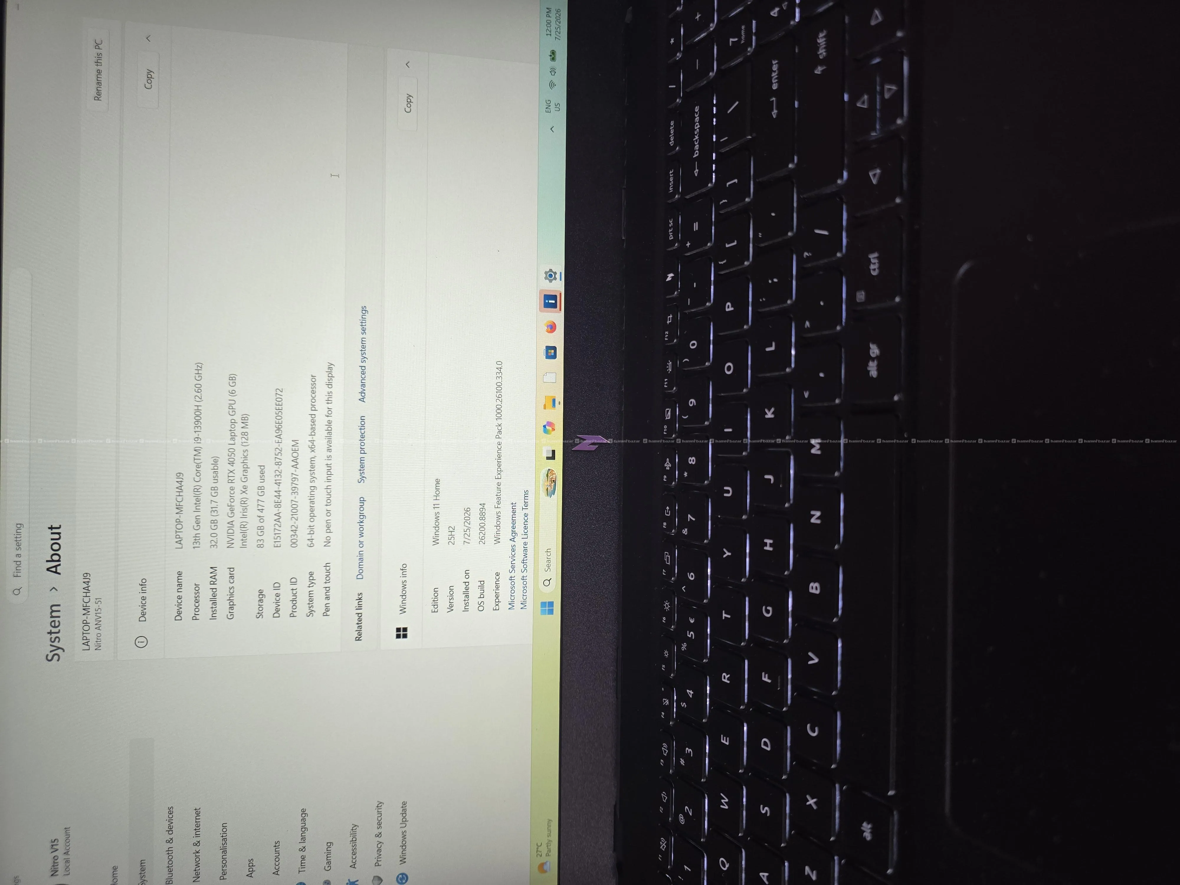 acer nitro v15 i9 13gen laptop full fresh 4