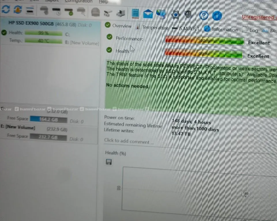 Hp 500gb NVMe 99% health 2