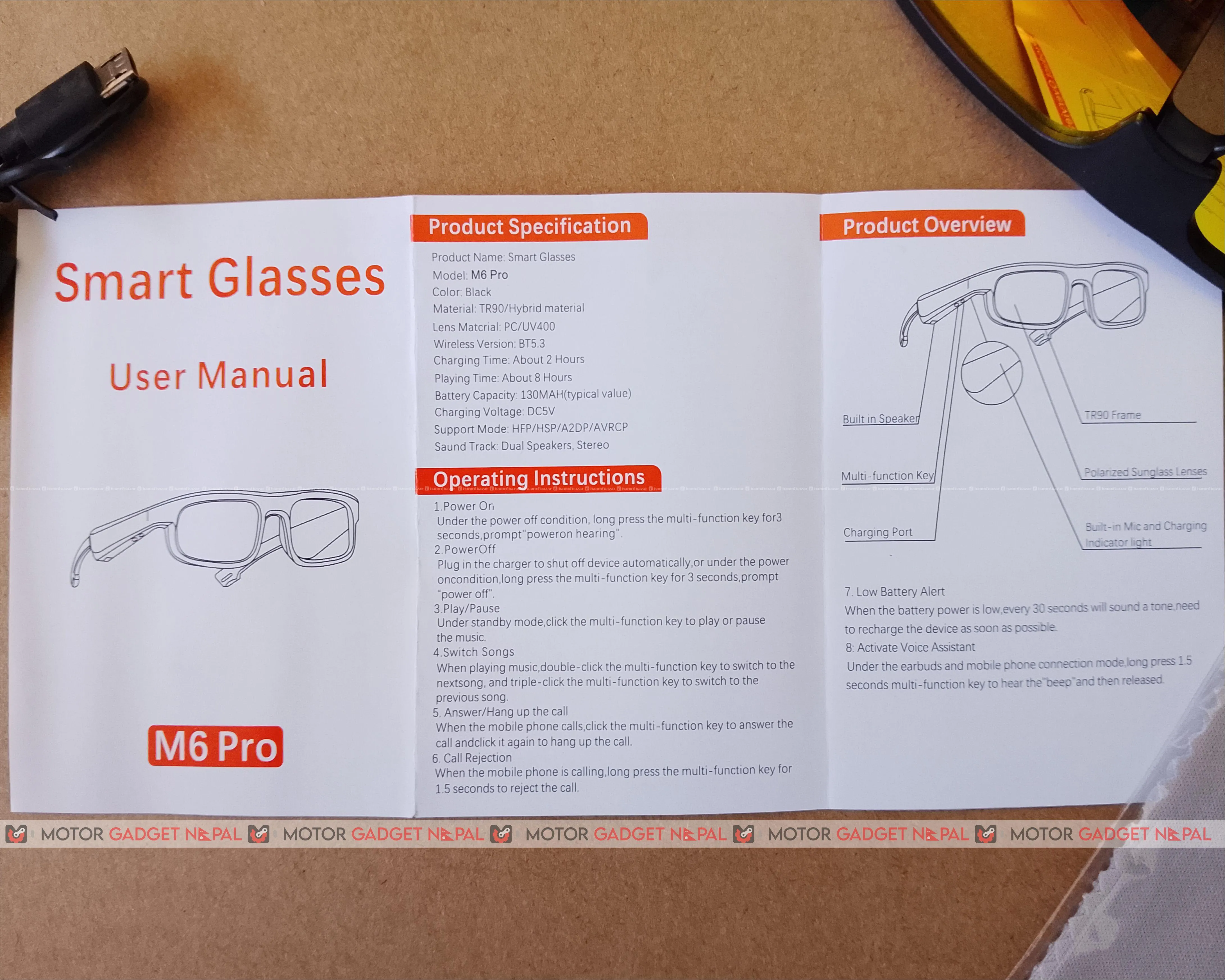 M6 Pro Bluetooth Smart Audio Glasses BT5.3 2