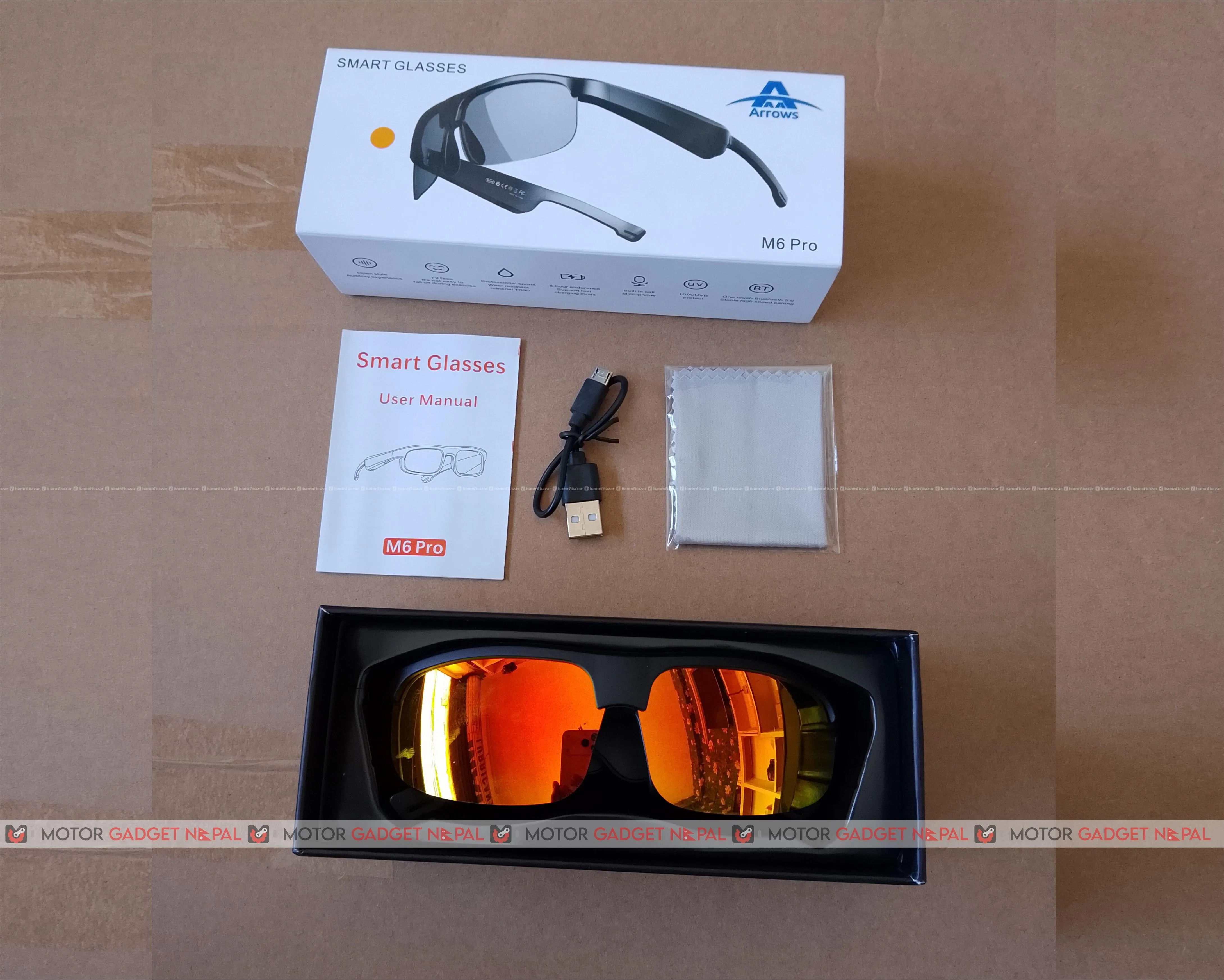 M6 Pro Bluetooth Smart Audio Glasses BT5.3 4
