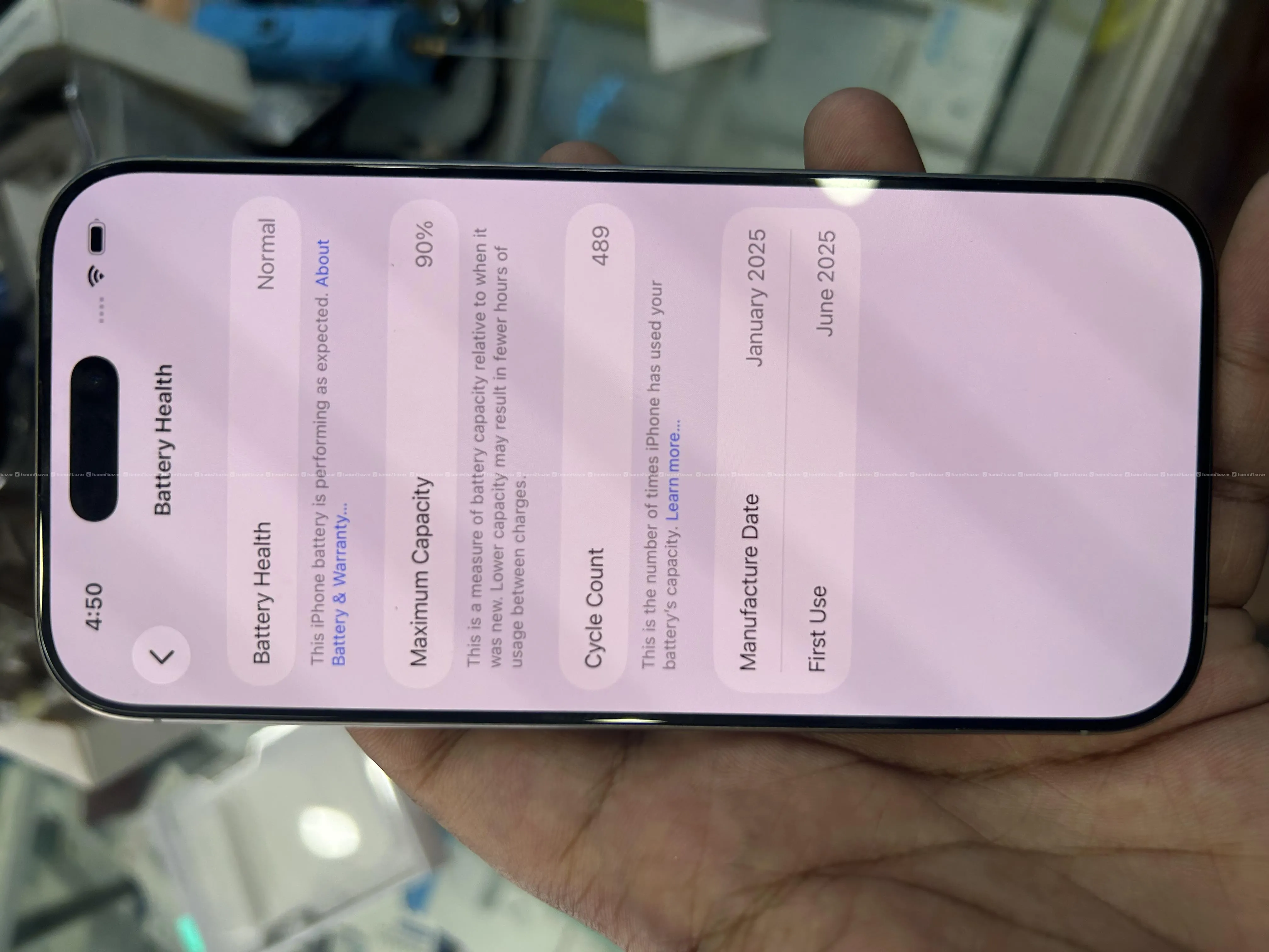 iphone 16 pro (128) gb bh 90%✅ fully geniune set 5