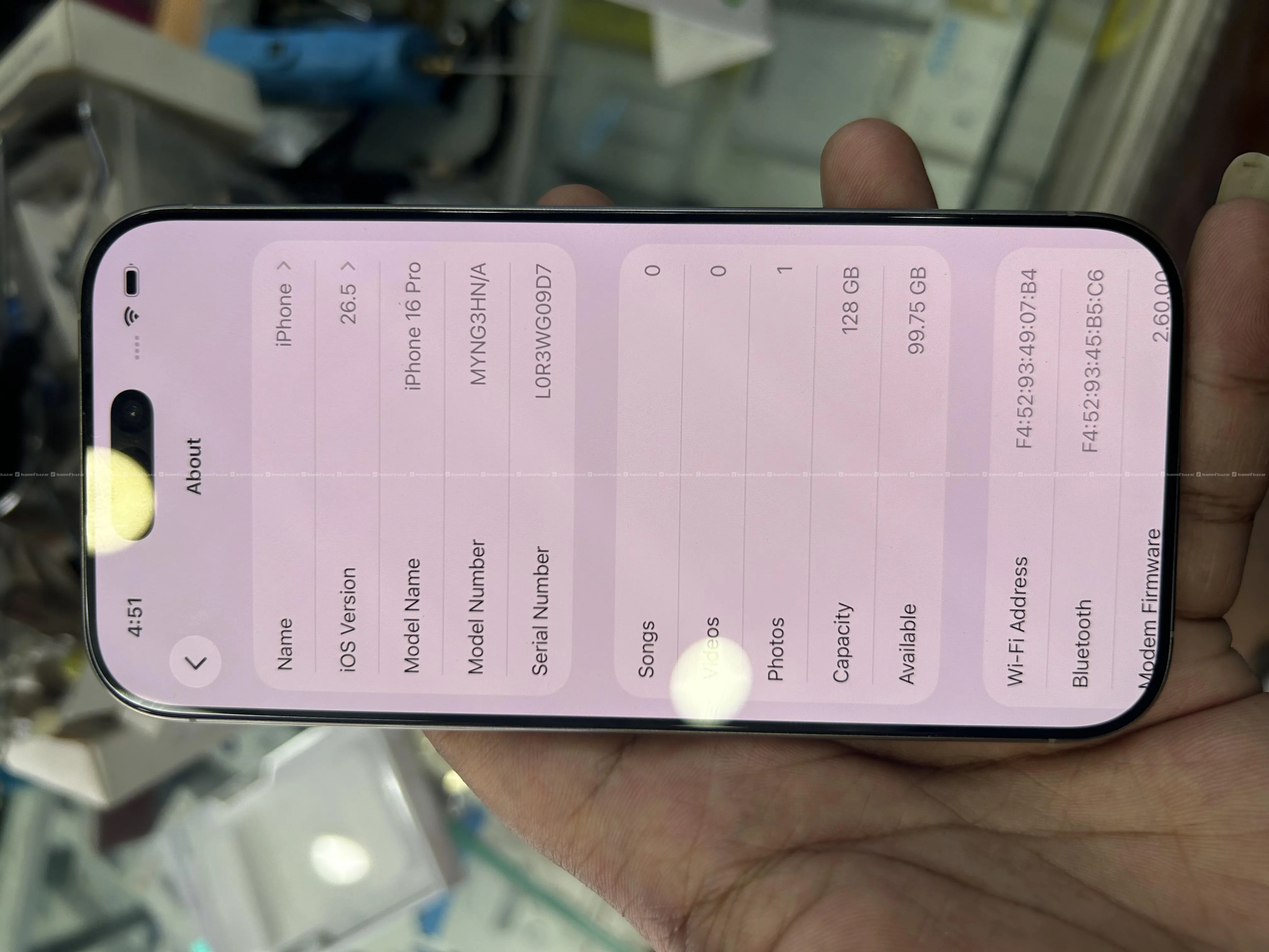 iphone 16 pro (128) gb bh 90%✅ fully geniune set 4