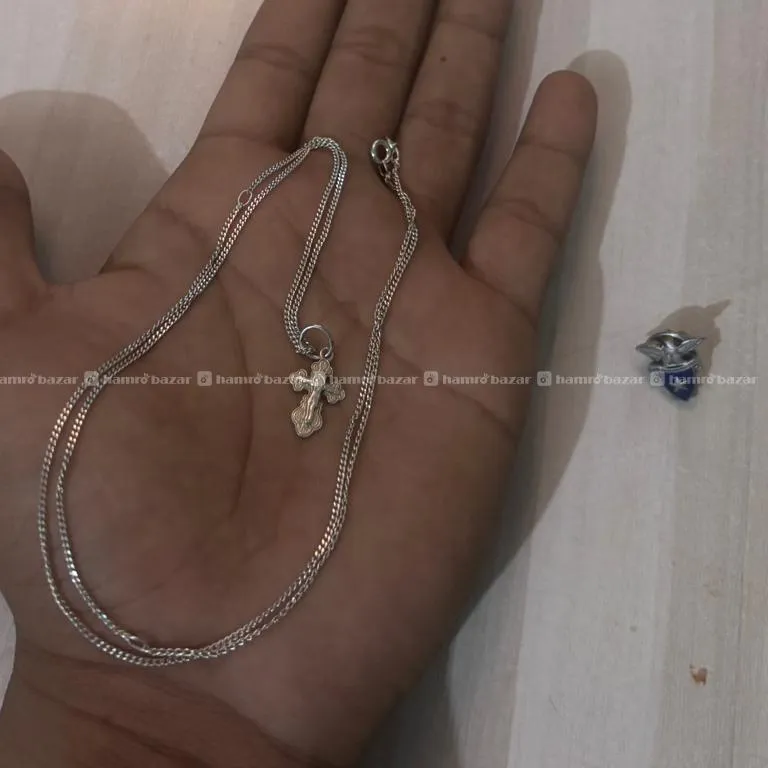 Silver Chain Jesus Cross 2
