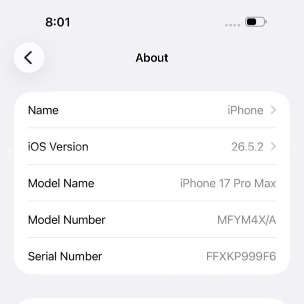Iphone 17 Pro Max 256 Gb Nepal Vatbill Phn New Phn 3