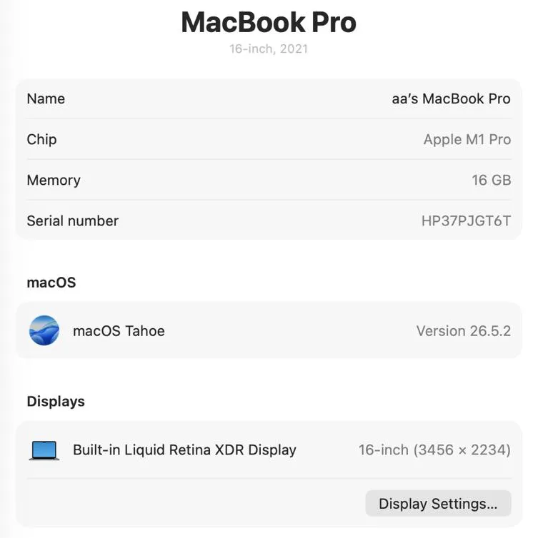MacBook Pro M1 Pro - 16GB RAM/512GB SSD 7