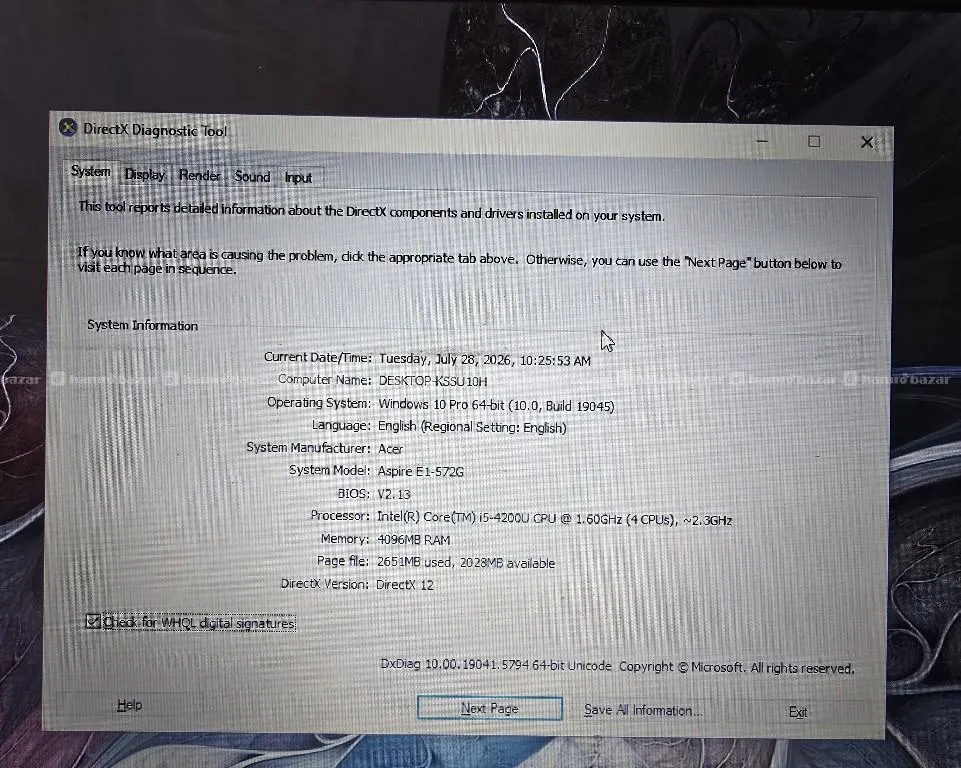 acer laptop i5 4th gen 4