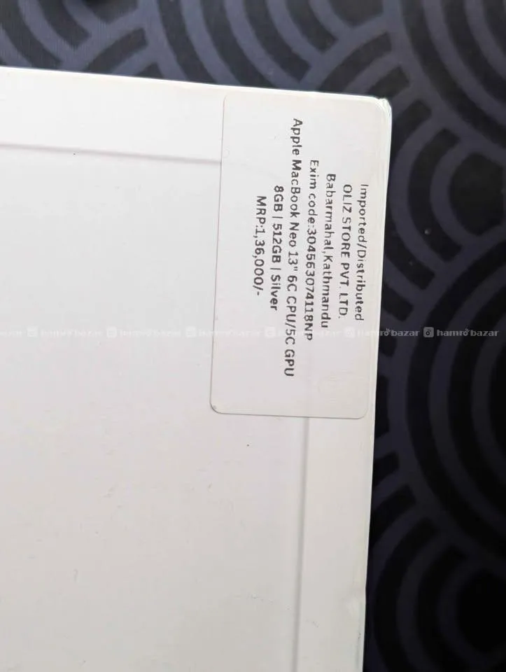 MacBook Neo SILVER 8GB RAM/512GB storage Touch ID 3
