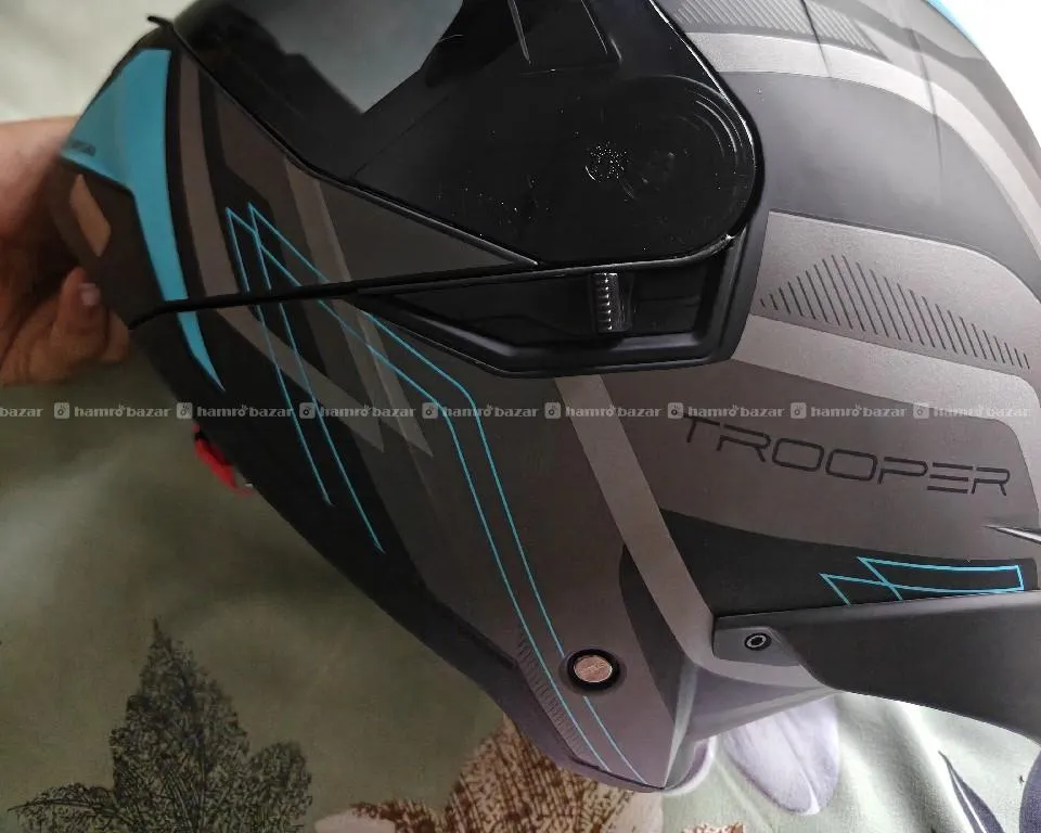 Brand New Studds Trooper D3 Helmet Matt Black Blue 4