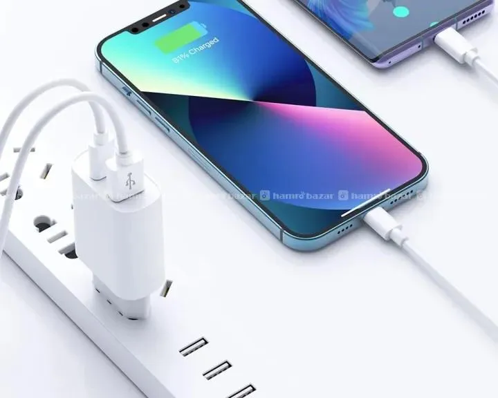 WiWU 20W PD+QC USB Type C Charger with Cable Set | Model : Wi-U002 | Fast Charging Wall Charger | 2