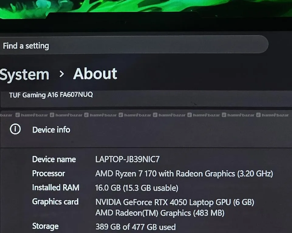 ASUS TUF A16 RYZEN 7 170 GAMING LAPTOP 2