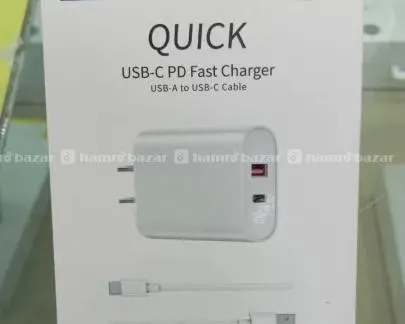 WiWU 20W PD+QC USB Type C Charger with Cable Set | Model : Wi-U002 | Fast Charging Wall Charger | 3