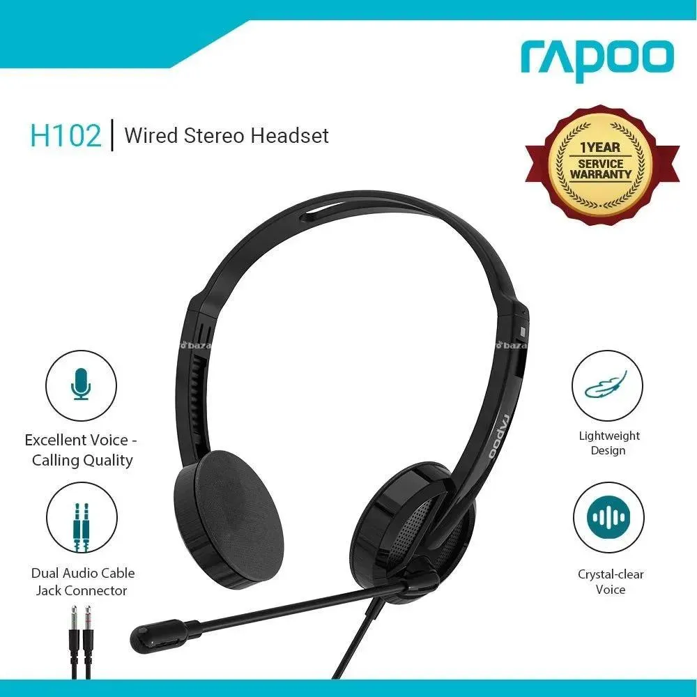 rapoo WIRED STRREO HEADSET BLACK H102 4