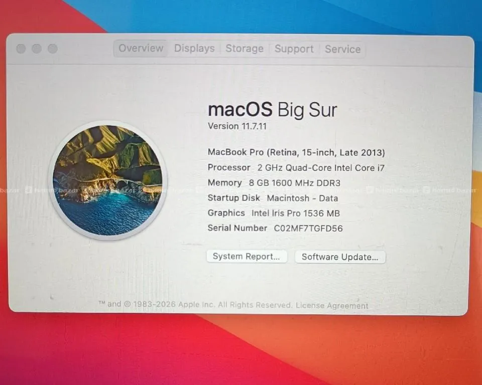 MacBook Pro (Retina, 15 inch,  Late 2013 6