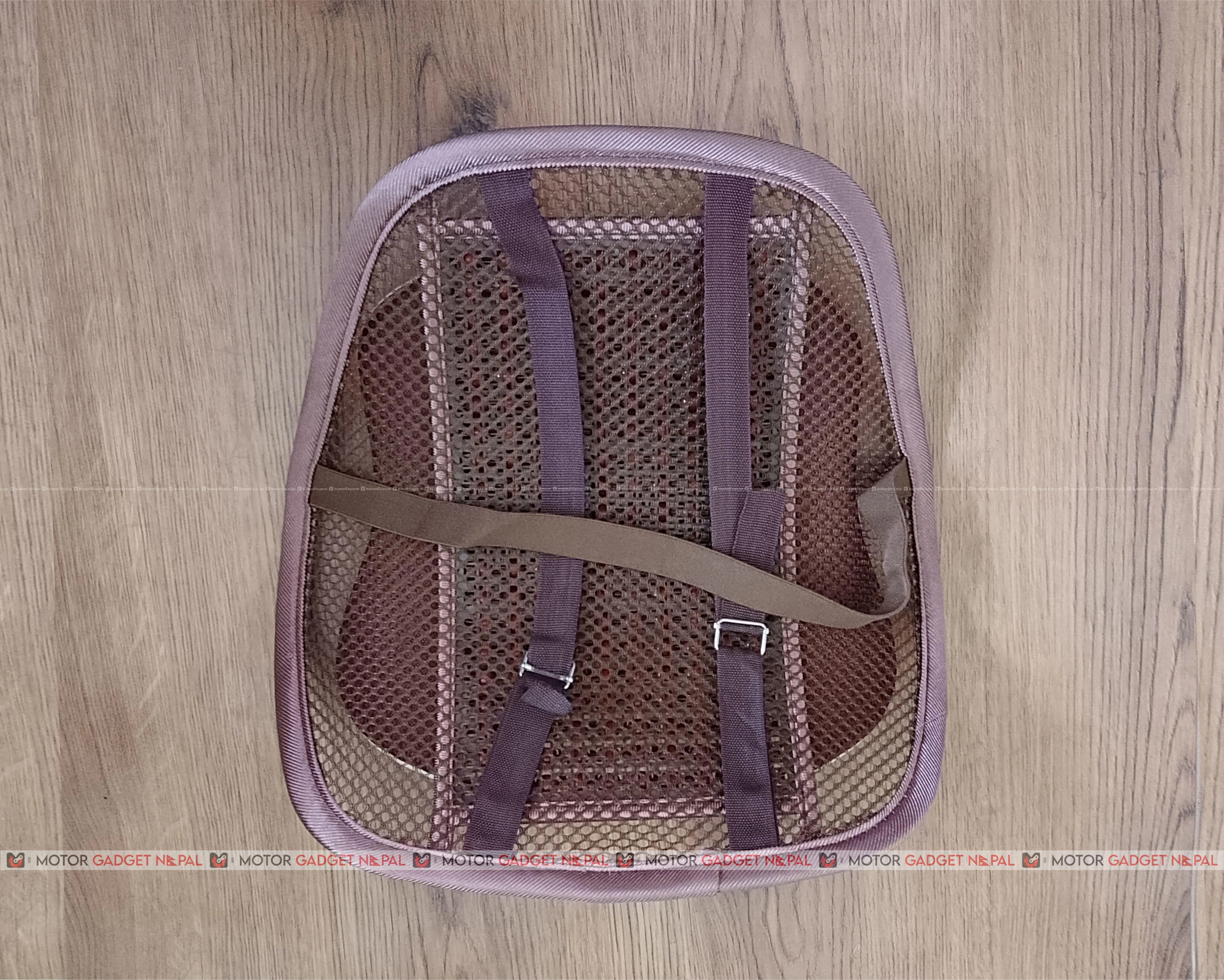 Car Seat Wooden Bead Massage Cushion Brown 2