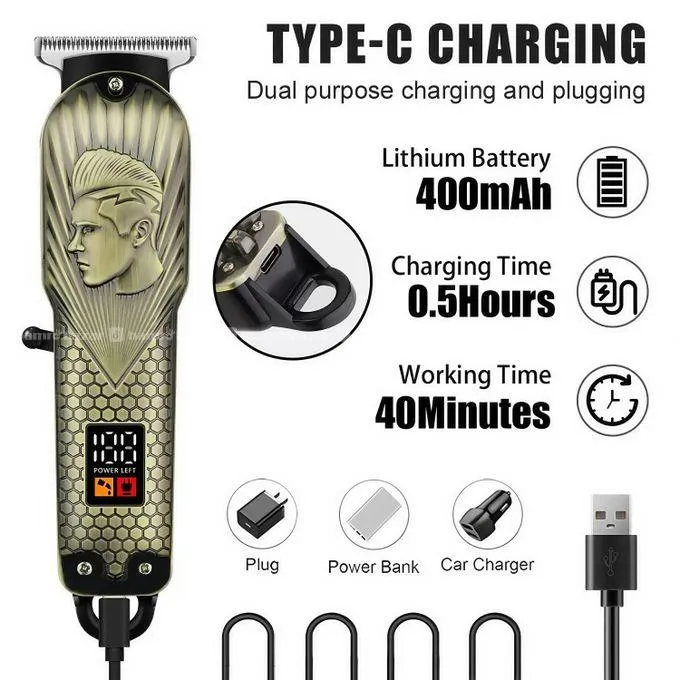Gold USB Rechargeable Hair Trimmer 4