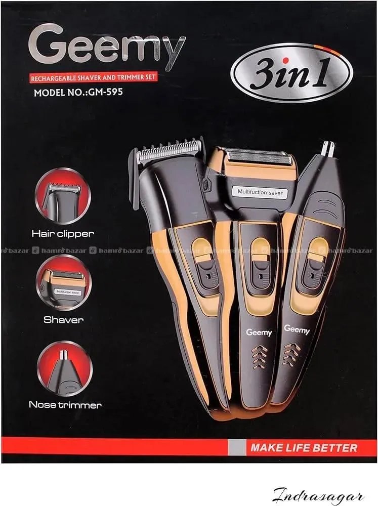 Geemy GM-595 3-in-1 Professional Hair Trimmer 4
