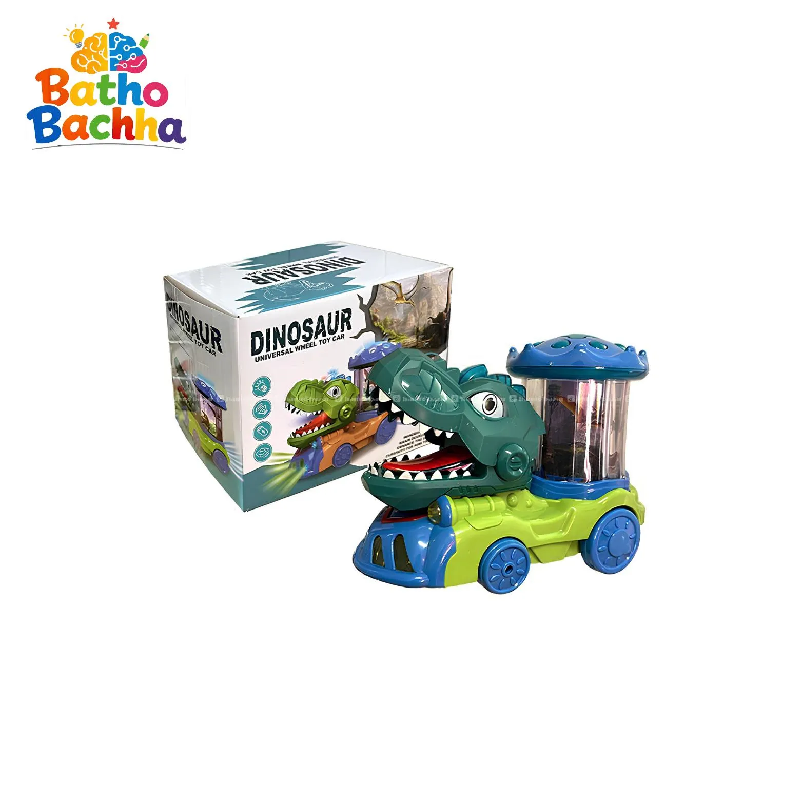 Kids Dinosaur Wheel Toy Car with Music and Light