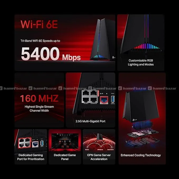TP-Link Tri-Band AXE5400 Wi-Fi 6E Gaming Router 3
