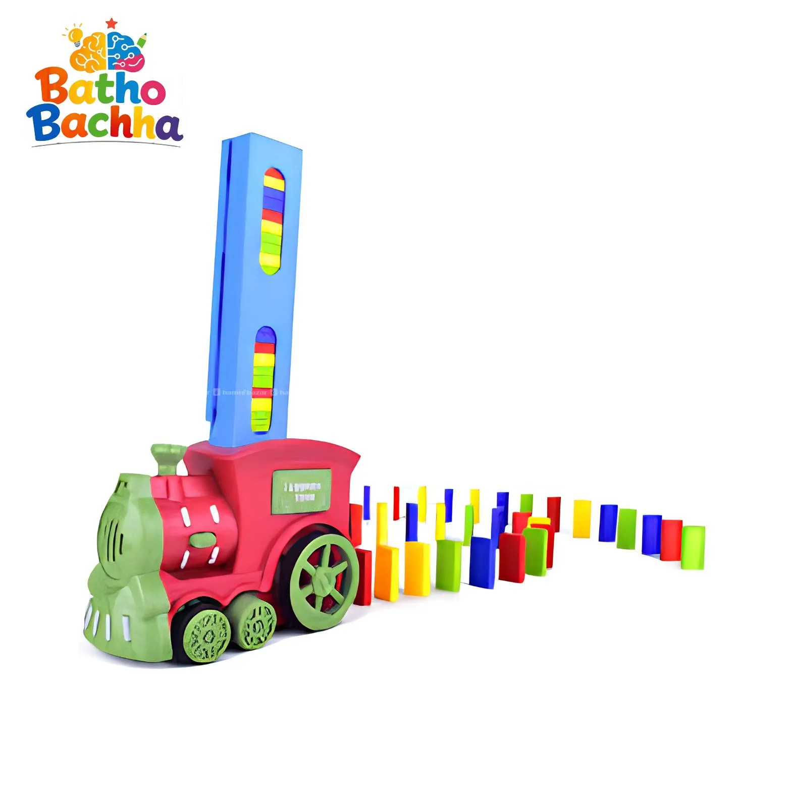 60 Pcs Auto Pick Domino Train Toy Set