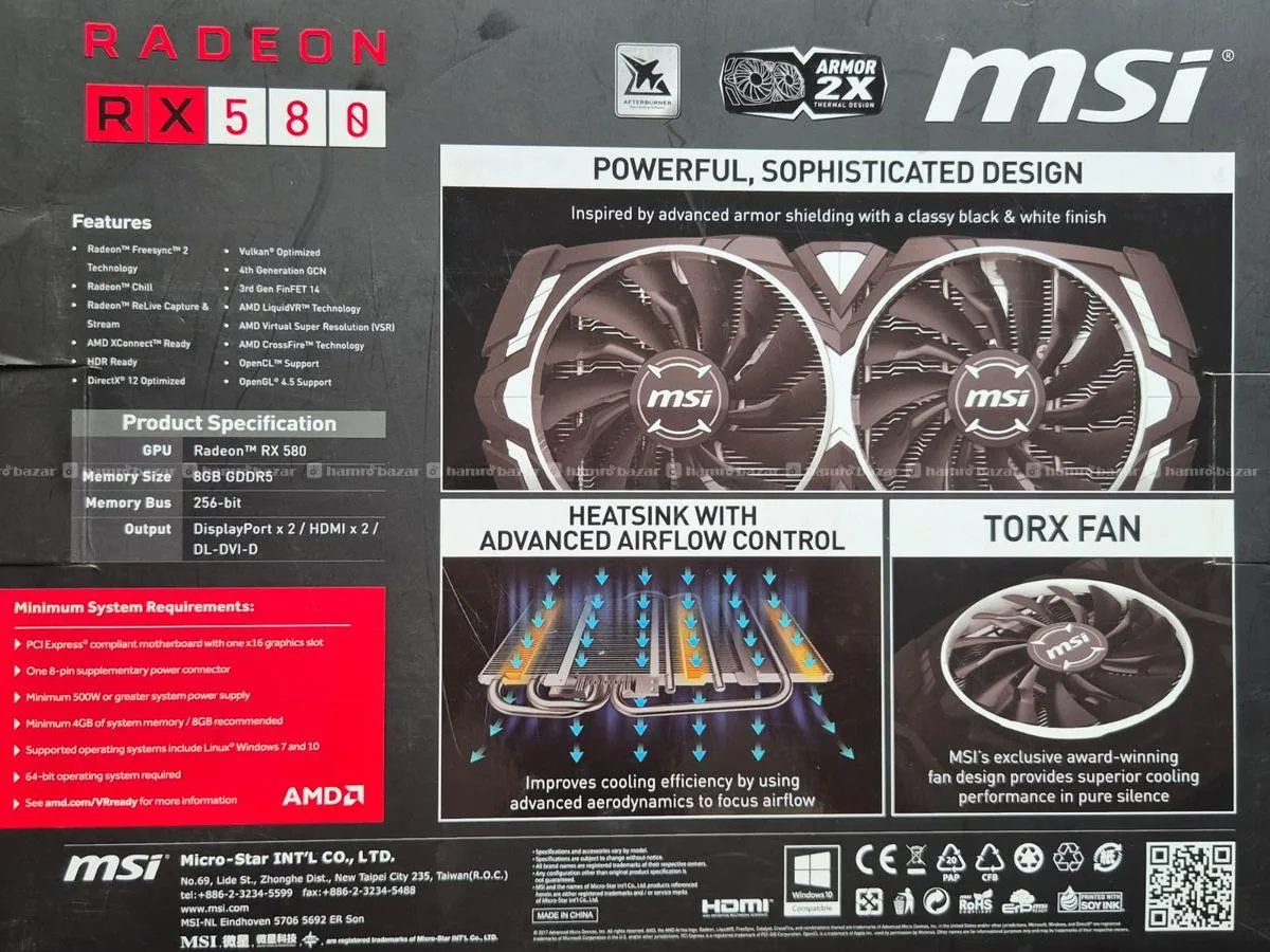 AMD Radeon RX 580 ARMOR 8G OC (8GB GDDR5) 2