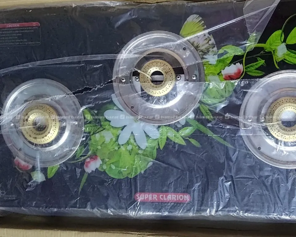 Super Clarion brand 3-burner glass cooktop gas sto 3